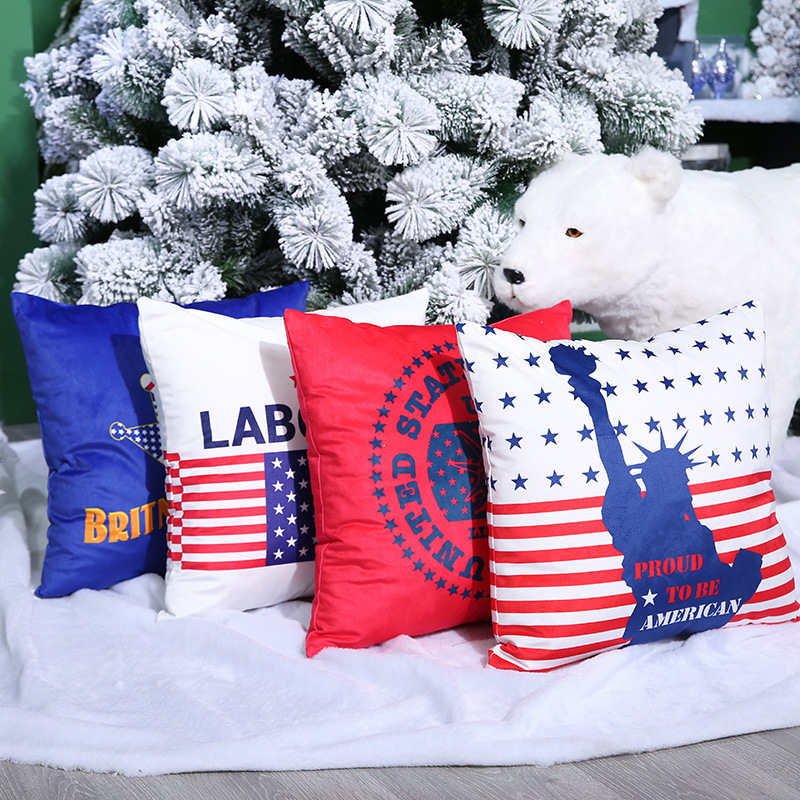 Amazon Digital Printing American Five-Pointed Star Flag Pillow Wind Modern Pillow Cover Sofa Cushion Cover Pillow