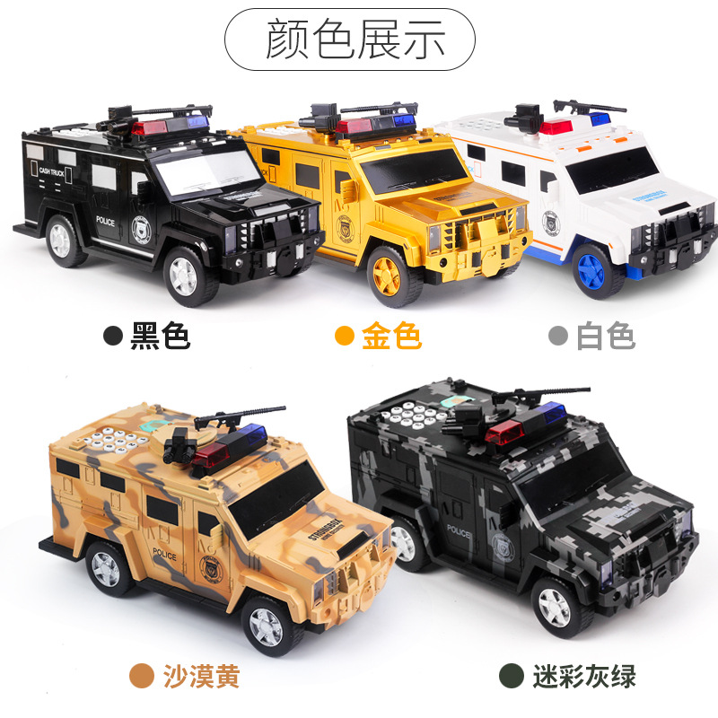 Bank Note Transport Car Automatic Roll Money Fingerprint Password Coin Bank Children Boy Toy Car Creative Piggy Bank