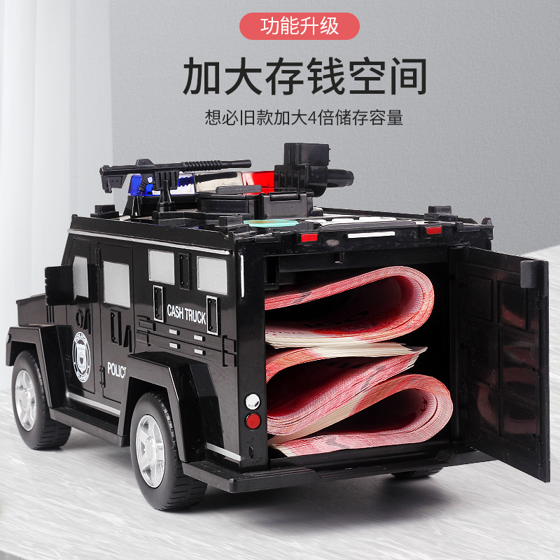 Bank Note Transport Car Automatic Roll Money Fingerprint Password Coin Bank Children Boy Toy Car Creative Piggy Bank