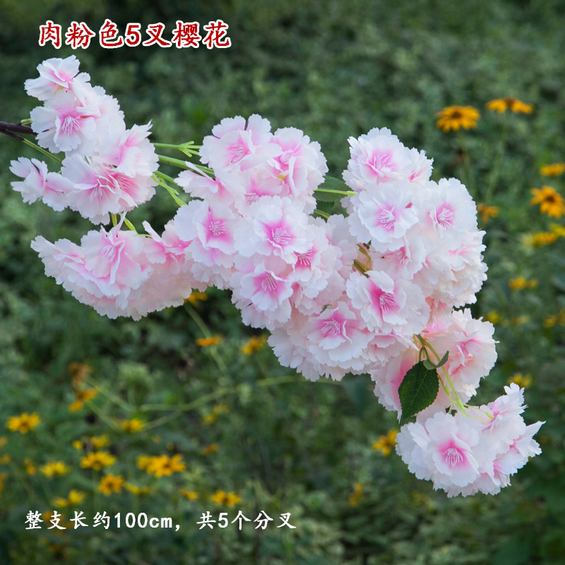 Artificial Cheery Branch Wholesale Wedding Cherry Blossom Wedding Simulation Cherry Blossom Studio Decoration Cherry Tree Arch Simulation Flower