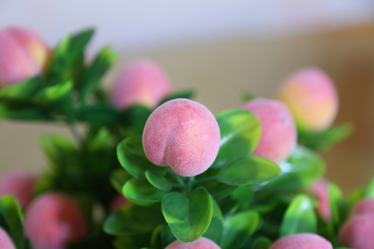 Artificial flower set fake peach indoor flowers bonsai furnishing parts living room decoration plastic fake fruit tree flowers potted plants Artificial flower set fake peach indoor flowers bonsai furnishing parts living room decoration plastic fake fruit tree flowers potted plants