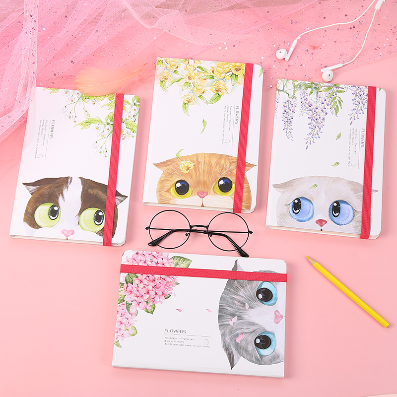 Office learning memo notebook new hardcover cute cat round corner hard copy Office learning memo notebook new hardcover cute cat round corner hard copy