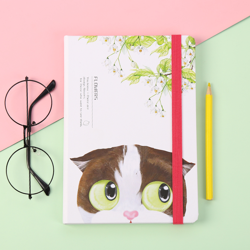 Office learning memo notebook new hardcover cute cat round corner hard copy Office learning memo notebook new hardcover cute cat round corner hard copy