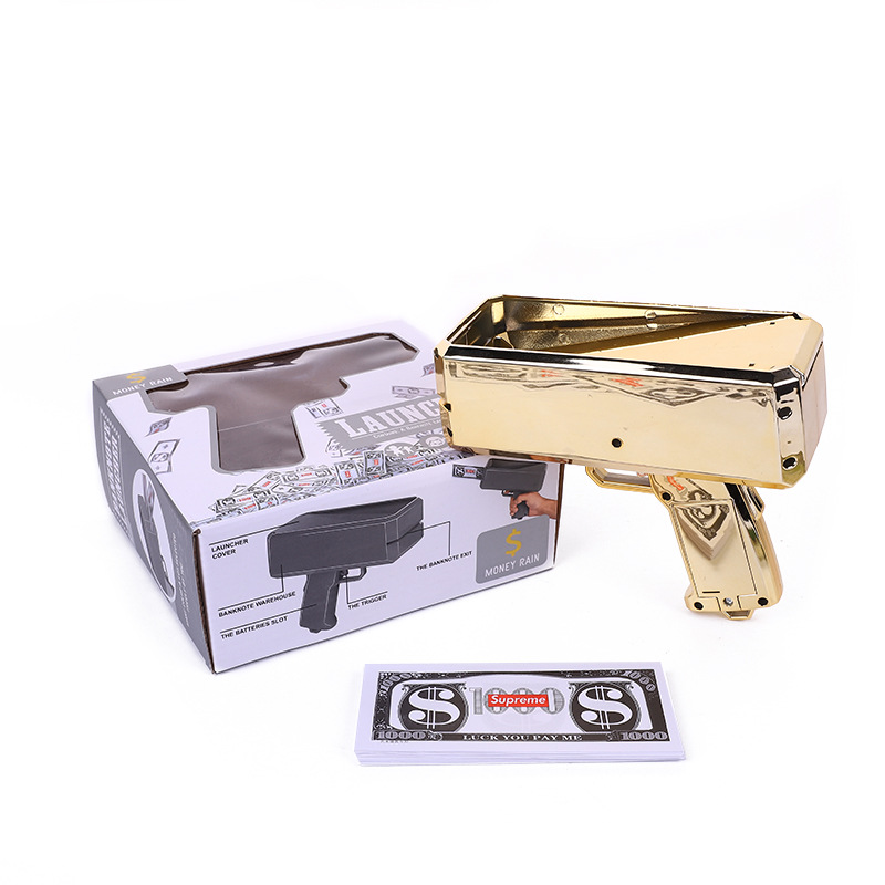 Internet Celebrity Money Spraying Machine Toy Wedding Pick-up Props TikTok Money Spreading Machine Money Spray Gun Money Spitting Money Shooting Hand Grab