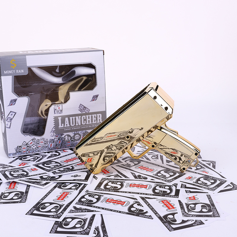 Internet Celebrity Money Spraying Machine Toy Wedding Pick-up Props TikTok Money Spreading Machine Money Spray Gun Money Spitting Money Shooting Hand Grab