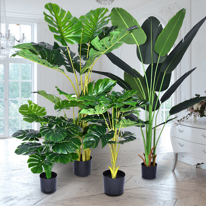 Imitative Tree Plants Green Plants Potted Plant Living Room Interior Large Artificial Bonsai Floor Ornaments Fake Trees Simulation Ravenala