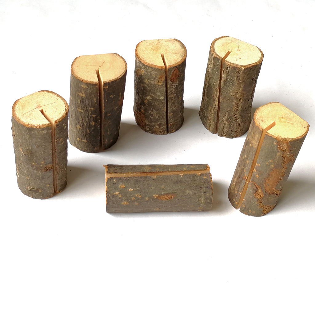 Creative Country Original Wood Stump Memo Pad Photo Folder Wedding Decoration Table Card Number Plate Crafts Decoration Wholesale