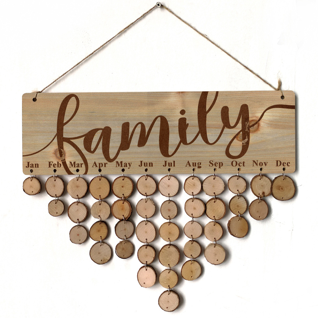 Wooden Calendar Hanging Birthday Gathering Party Home Decoration Pendant DIY Handmade Memo Wall Calendar Notice Board Wooden Calendar Hanging Birthday Gathering Party Home Decoration Pendant DIY Handmade Memo Wall Calendar Notice Board