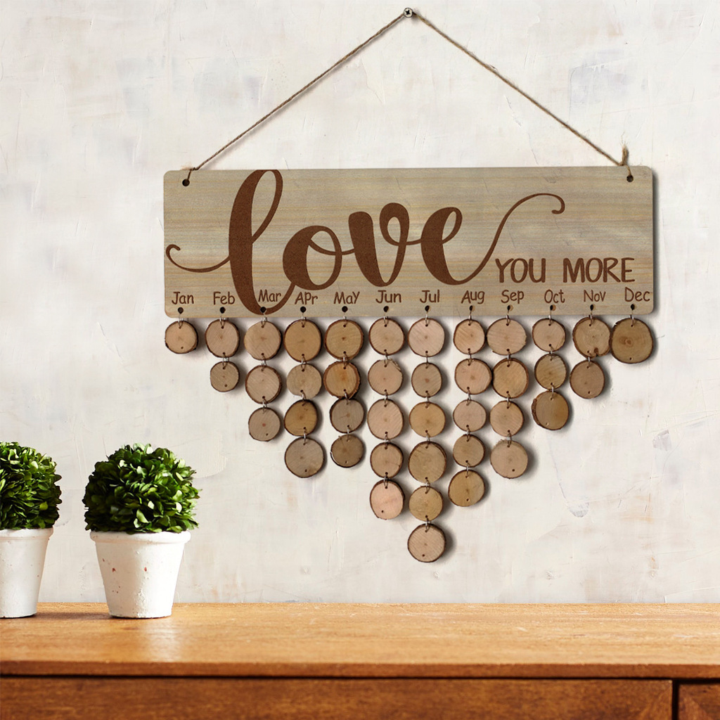 Wooden Calendar Hanging Birthday Gathering Party Home Decoration Pendant DIY Handmade Memo Wall Calendar Notice Board Wooden Calendar Hanging Birthday Gathering Party Home Decoration Pendant DIY Handmade Memo Wall Calendar Notice Board
