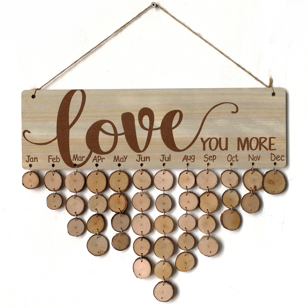 Wooden Calendar Hanging Birthday Gathering Party Home Decoration Pendant DIY Handmade Memo Wall Calendar Notice Board Wooden Calendar Hanging Birthday Gathering Party Home Decoration Pendant DIY Handmade Memo Wall Calendar Notice Board