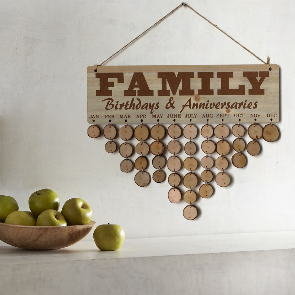 Wooden Calendar Hanging Birthday Gathering Party Home Decoration Pendant DIY Handmade Memo Wall Calendar Notice Board Wooden Calendar Hanging Birthday Gathering Party Home Decoration Pendant DIY Handmade Memo Wall Calendar Notice Board