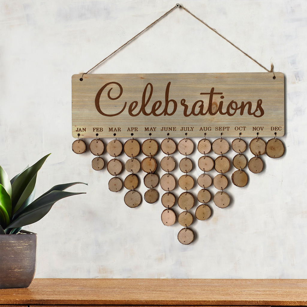 Wooden Calendar Hanging Birthday Gathering Party Home Decoration Pendant DIY Handmade Memo Wall Calendar Notice Board Wooden Calendar Hanging Birthday Gathering Party Home Decoration Pendant DIY Handmade Memo Wall Calendar Notice Board