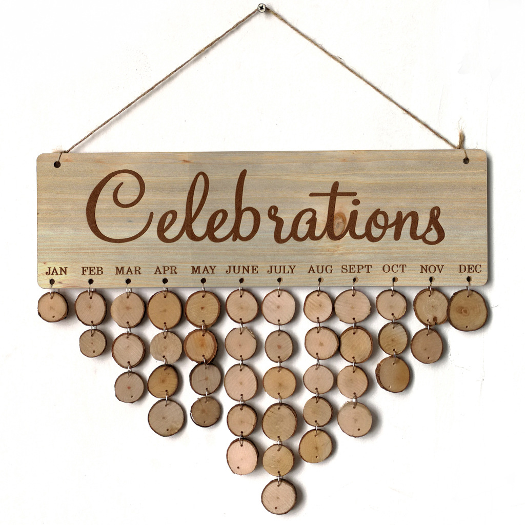 Wooden Calendar Hanging Birthday Gathering Party Home Decoration Pendant DIY Handmade Memo Wall Calendar Notice Board Wooden Calendar Hanging Birthday Gathering Party Home Decoration Pendant DIY Handmade Memo Wall Calendar Notice Board