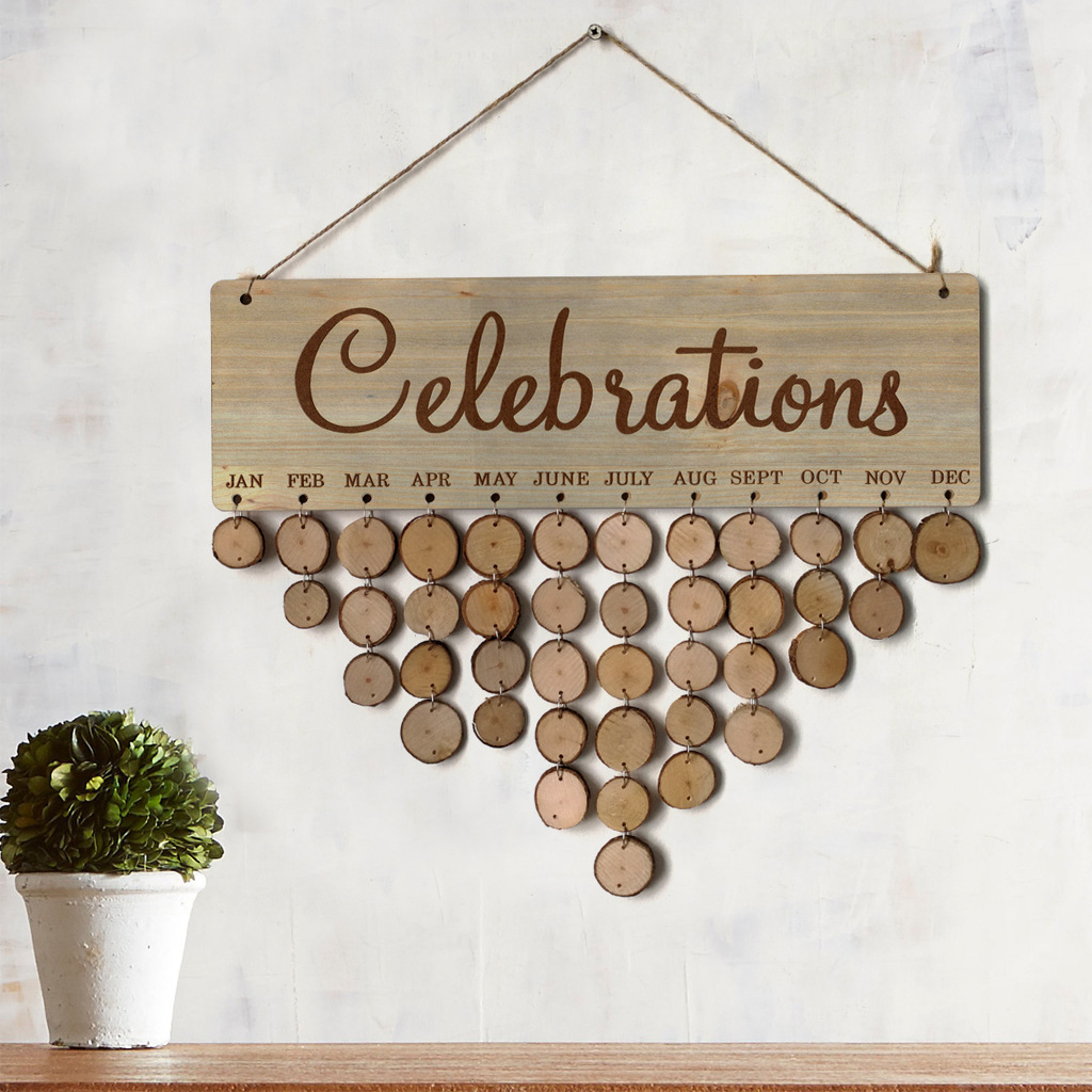 Wooden Calendar Hanging Birthday Gathering Party Home Decoration Pendant DIY Handmade Memo Wall Calendar Notice Board Wooden Calendar Hanging Birthday Gathering Party Home Decoration Pendant DIY Handmade Memo Wall Calendar Notice Board
