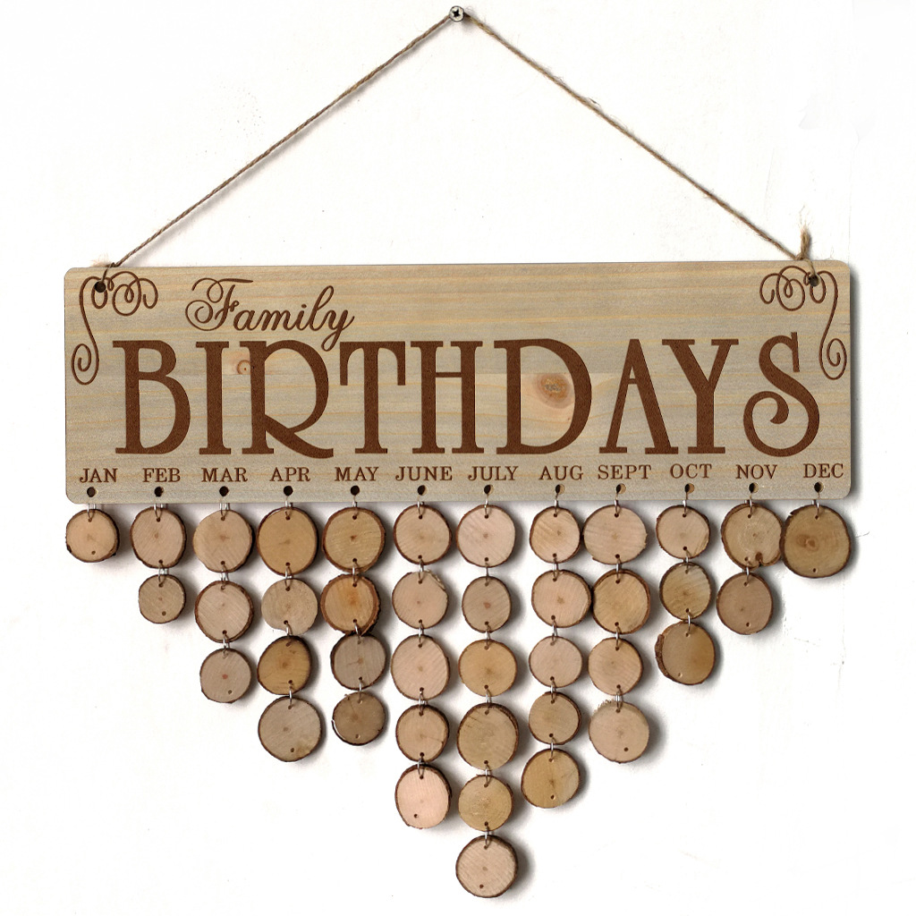 Wooden Calendar Hanging Birthday Gathering Party Home Decoration Pendant DIY Handmade Memo Wall Calendar Notice Board Wooden Calendar Hanging Birthday Gathering Party Home Decoration Pendant DIY Handmade Memo Wall Calendar Notice Board