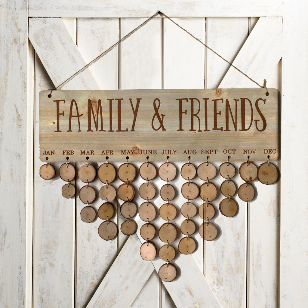 Wooden Calendar Hanging Birthday Gathering Party Home Decoration Pendant DIY Handmade Memo Wall Calendar Notice Board Wooden Calendar Hanging Birthday Gathering Party Home Decoration Pendant DIY Handmade Memo Wall Calendar Notice Board