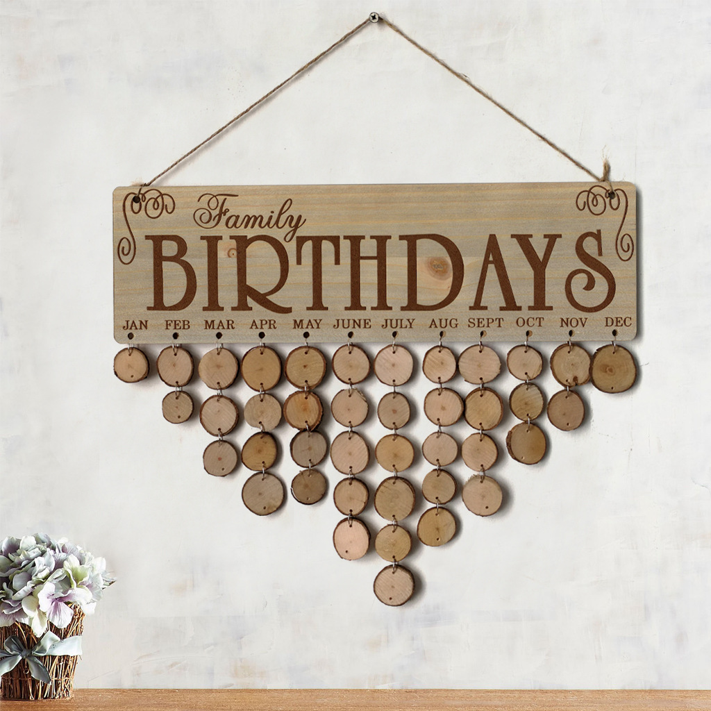 Wooden Calendar Hanging Birthday Gathering Party Home Decoration Pendant DIY Handmade Memo Wall Calendar Notice Board Wooden Calendar Hanging Birthday Gathering Party Home Decoration Pendant DIY Handmade Memo Wall Calendar Notice Board