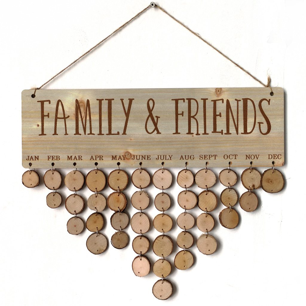 Wooden Calendar Hanging Birthday Gathering Party Home Decoration Pendant DIY Handmade Memo Wall Calendar Notice Board Wooden Calendar Hanging Birthday Gathering Party Home Decoration Pendant DIY Handmade Memo Wall Calendar Notice Board