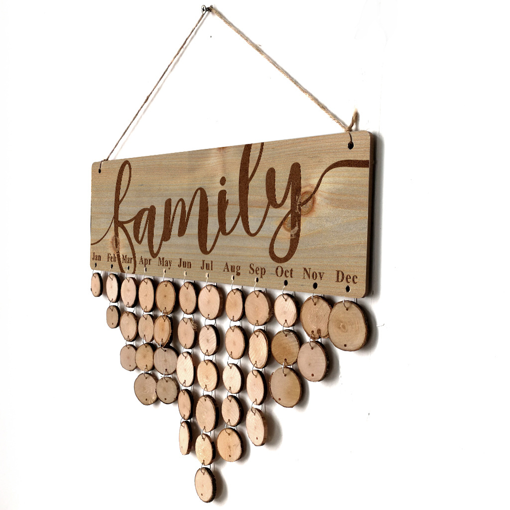 Wooden Calendar Hanging Birthday Gathering Party Home Decoration Pendant DIY Handmade Memo Wall Calendar Notice Board Wooden Calendar Hanging Birthday Gathering Party Home Decoration Pendant DIY Handmade Memo Wall Calendar Notice Board