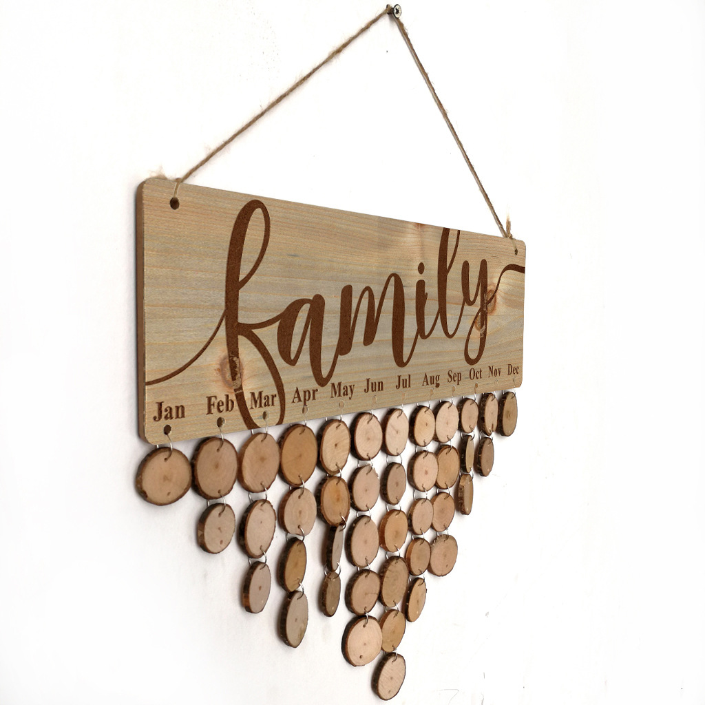 Wooden Calendar Hanging Birthday Gathering Party Home Decoration Pendant DIY Handmade Memo Wall Calendar Notice Board Wooden Calendar Hanging Birthday Gathering Party Home Decoration Pendant DIY Handmade Memo Wall Calendar Notice Board