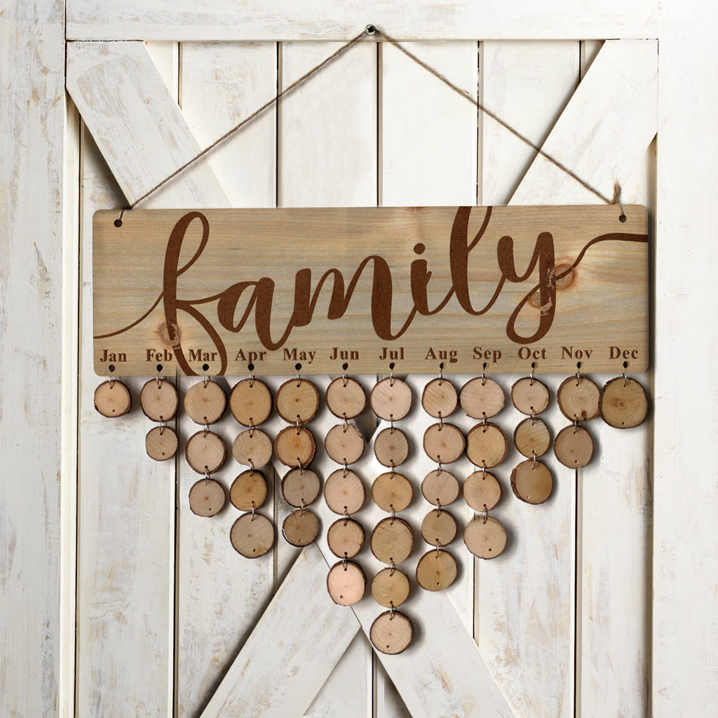 Wooden Calendar Hanging Birthday Gathering Party Home Decoration Pendant DIY Handmade Memo Wall Calendar Notice Board Wooden Calendar Hanging Birthday Gathering Party Home Decoration Pendant DIY Handmade Memo Wall Calendar Notice Board