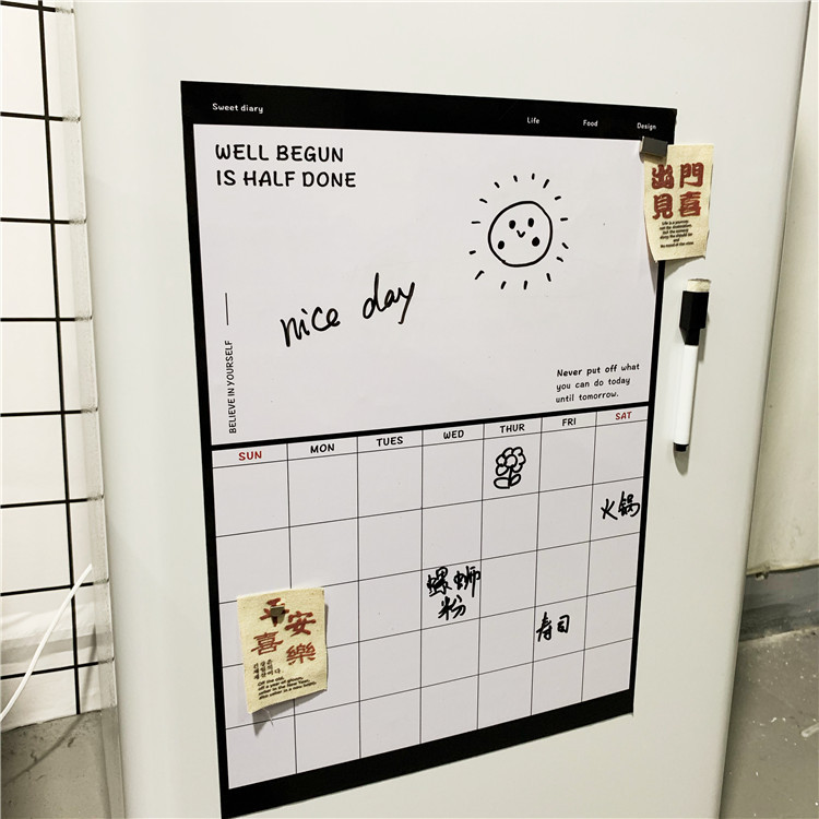 INS Korean Magnetic Refrigerator Sticker Creative Message Board Memo Simple Erasable Note Note Small Blackboard Decorative Sticker INS Korean Magnetic Refrigerator Sticker Creative Message Board Memo Simple Erasable Note Note Small Blackboard Decorative Sticker