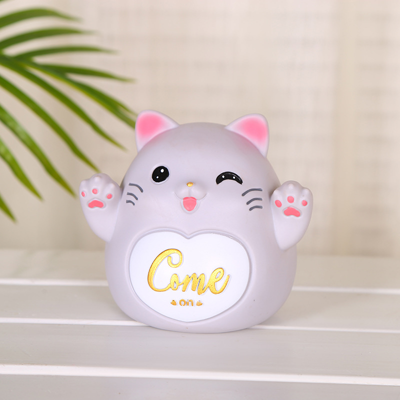 Creative Lucky Cat Savings Bank Crafts Children's Holiday Gift Resin Cartoon Money Box Coin Bank Factory Wholesale