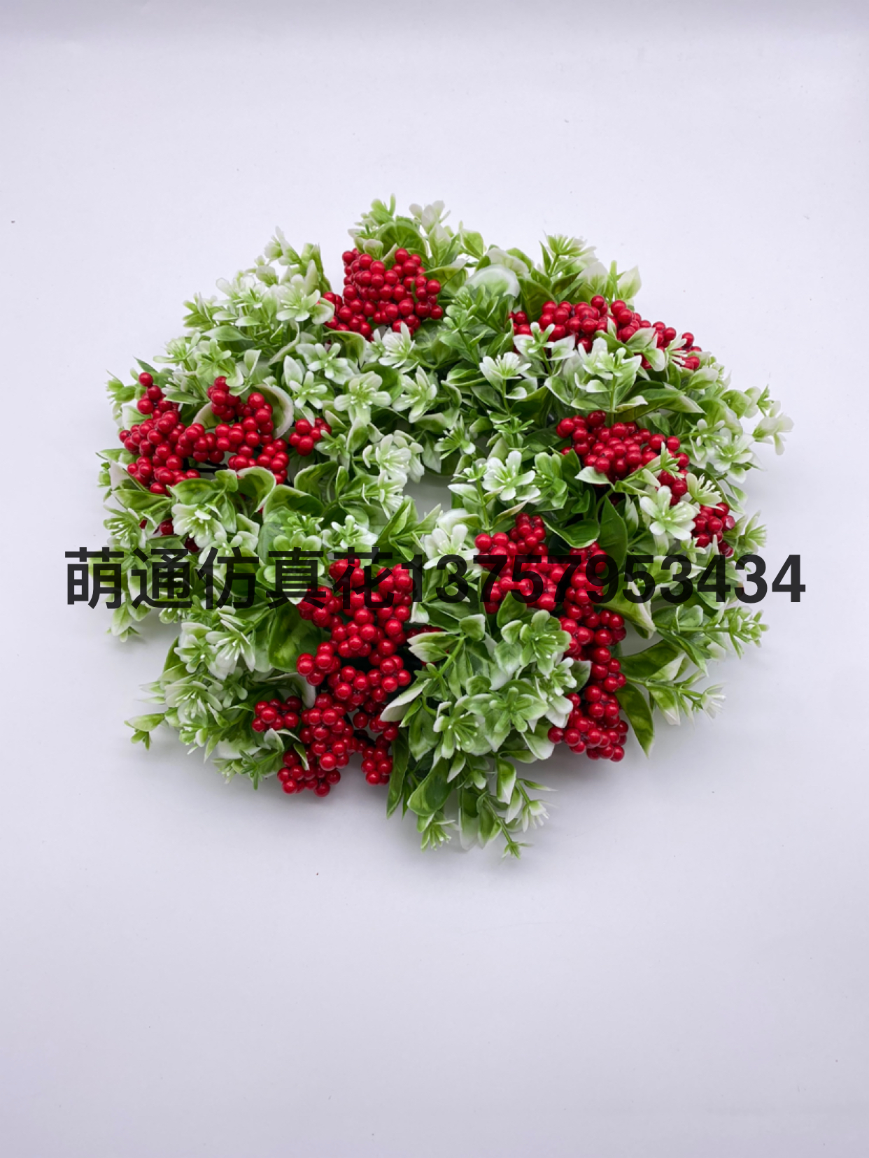 Christmas Wreath, Artificial Flower Leaf, Imitative Tree, Circle, Garland,