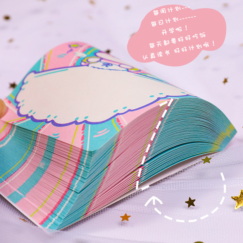 Yilan Creative Note Pad Ins Student Cartoon Note Pad Cute Note Tearable Small Notebook Memo