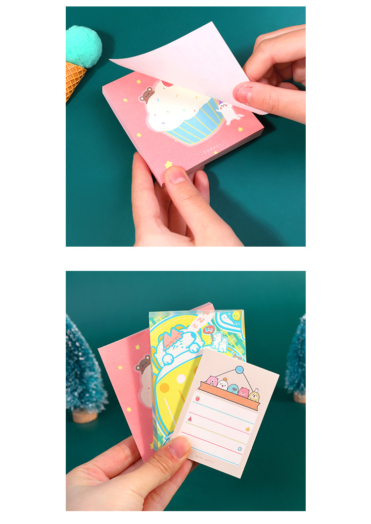 Yilan Creative Note Pad Ins Student Cartoon Note Pad Cute Note Tearable Small Notebook Memo