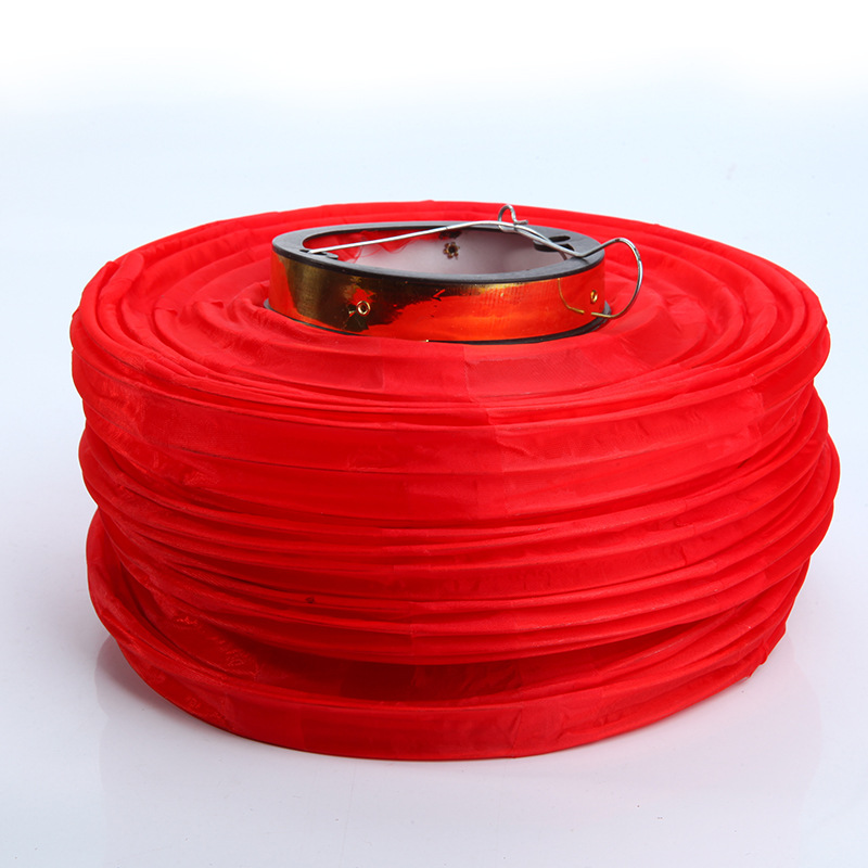 Lantern String Wholesale Steel Wire Led Red Lantern Advertising Lantern Outdoor round Lantern Folding Chinese New Year Decoration Lantern