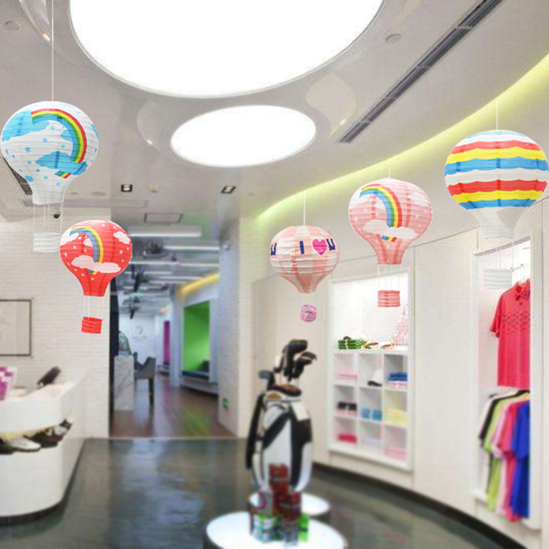 Hot Air Balloon Chinese Lantern Festival Atmosphere Decoration Kindergarten Pendant Folding Chinese Lantern Children&#039;s Birthday Party Decoration