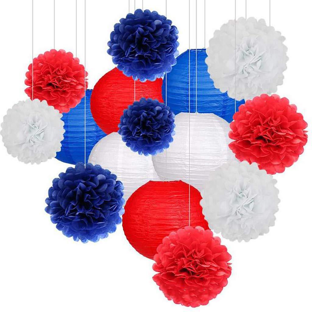15PCs Pack Paper Flower Ball Chinese Lantern Set Birthday Party Wedding Decoration Background Layout
