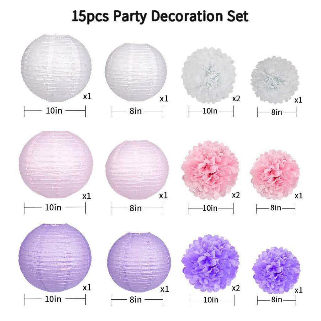 15PCs Pack Paper Flower Ball Chinese Lantern Set Birthday Party Wedding Decoration Background Layout 15PCs Pack Paper Flower Ball Chinese Lantern Set Birthday Party Wedding Decoration Background Layout