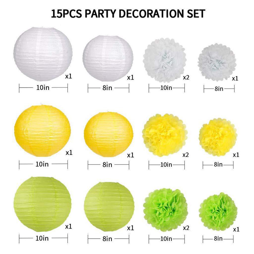 15PCs Pack Paper Flower Ball Chinese Lantern Set Birthday Party Wedding Decoration Background Layout 15PCs Pack Paper Flower Ball Chinese Lantern Set Birthday Party Wedding Decoration Background Layout