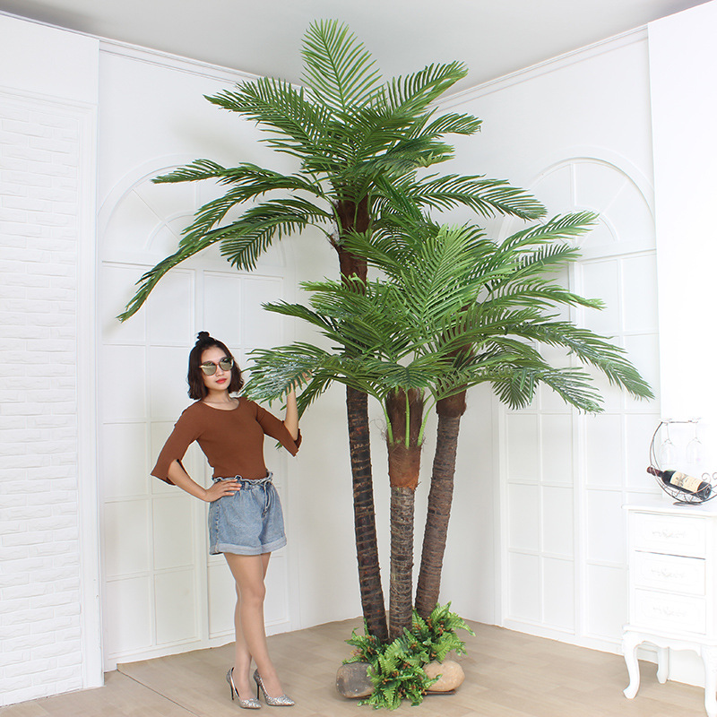 Imitation Coconut Tree Artificial Coconut Tree Indoor and Outdoor Decoration Tropical Plant Large Anti-Real Green Plant Floor Simulation Palm Tree