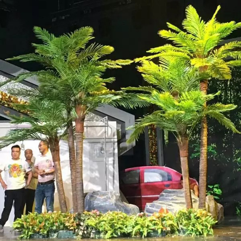 Imitation Coconut Tree Artificial Coconut Tree Indoor and Outdoor Decoration Tropical Plant Large Anti-Real Green Plant Floor Simulation Palm Tree