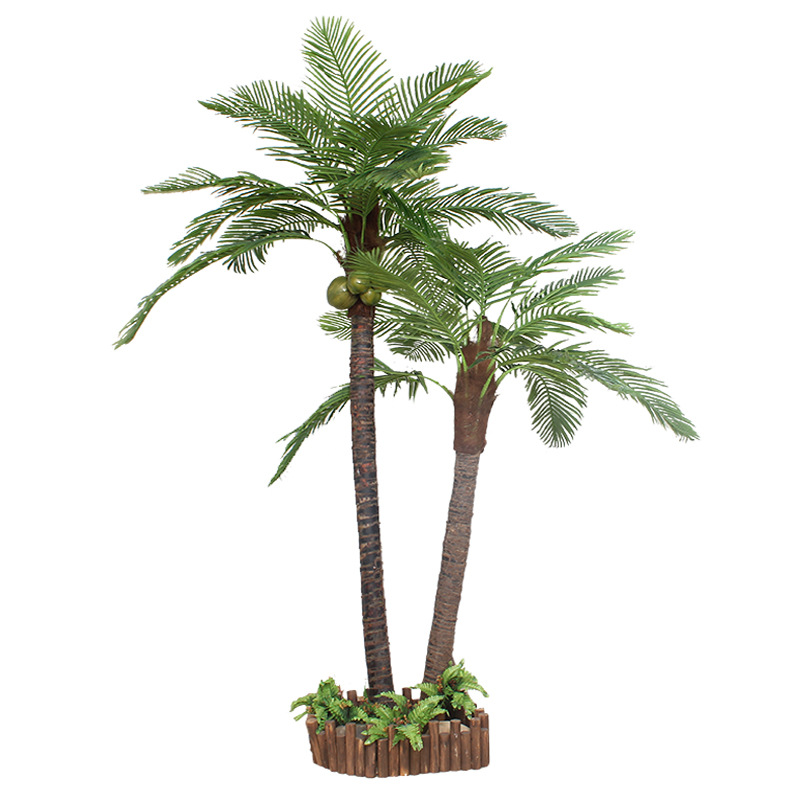 Imitation Coconut Tree Artificial Coconut Tree Indoor and Outdoor Decoration Tropical Plant Large Anti-Real Green Plant Floor Simulation Palm Tree