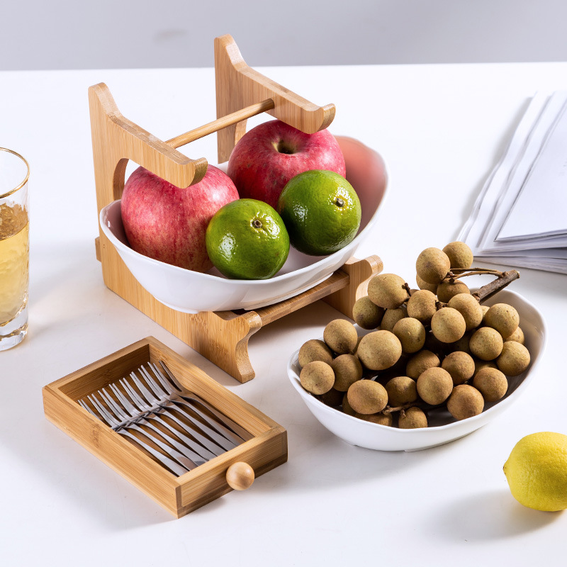 Manufacturers Direct Fruit Basket Creative Double layer multi-layer fruit Tray Dry fruit Tray rack Household Sushi tray