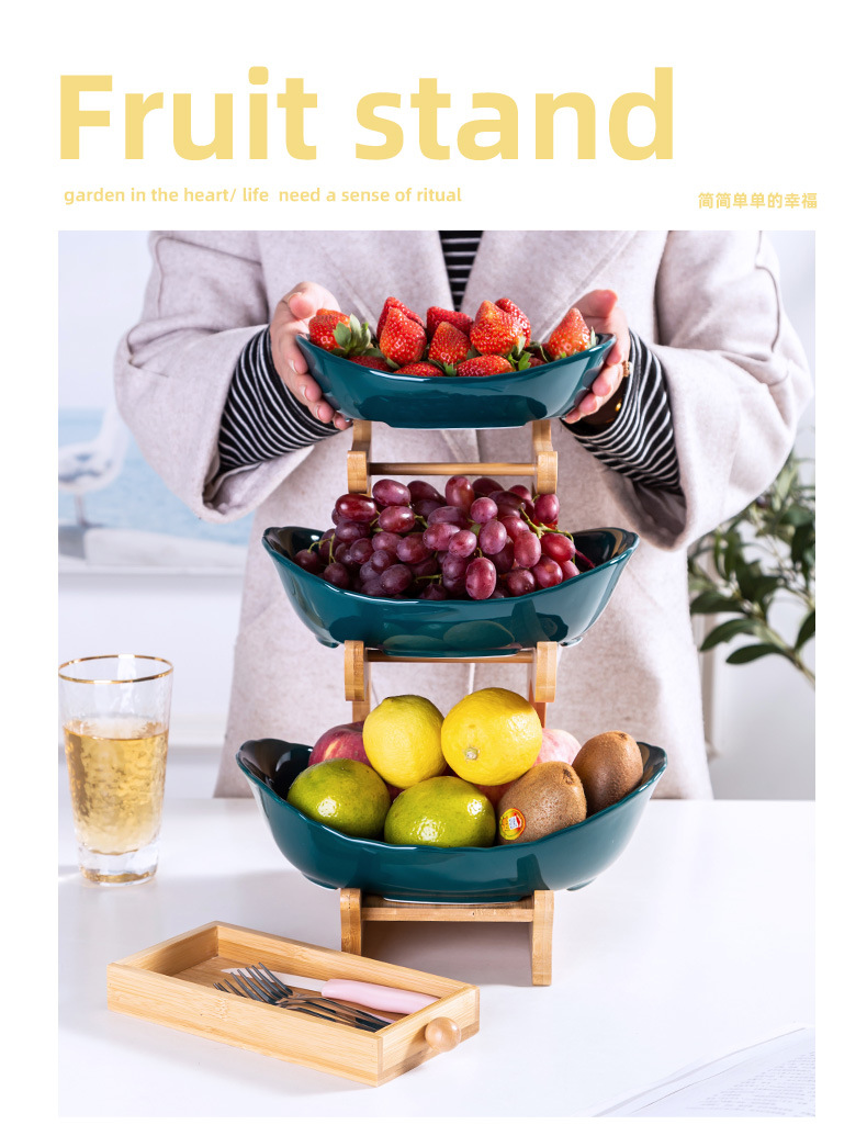 Manufacturers Direct Fruit Basket Creative Double layer multi-layer fruit Tray Dry fruit Tray rack Household Sushi tray