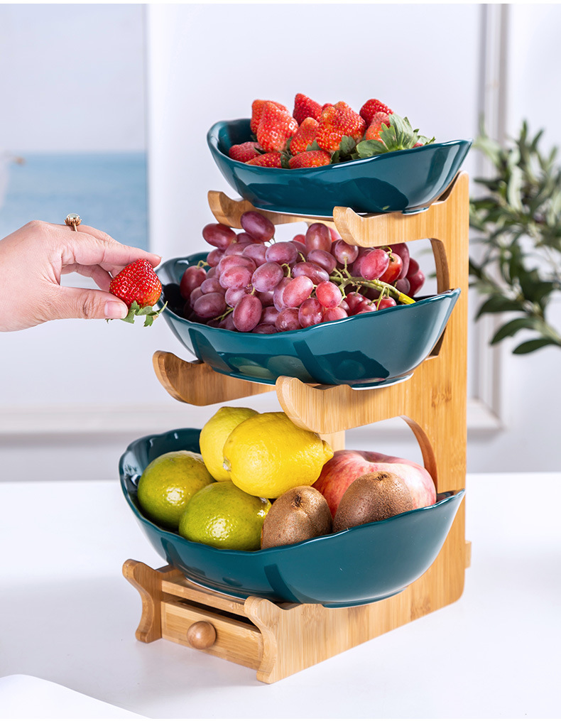 Manufacturers Direct Fruit Basket Creative Double layer multi-layer fruit Tray Dry fruit Tray rack Household Sushi tray