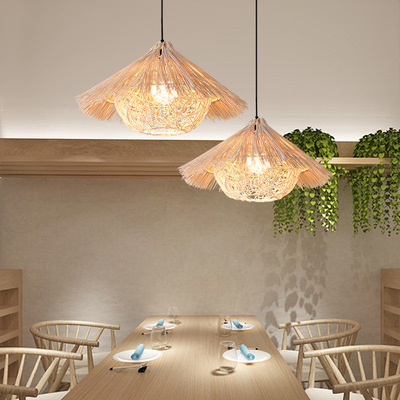 Chinese Style Bamboo Chandelier Creative Lantern Hot Pot Restaurant Restaurant Hotel Tea House B &amp; B Lamp Japanese Style Personality Bamboo Artwork Lamps