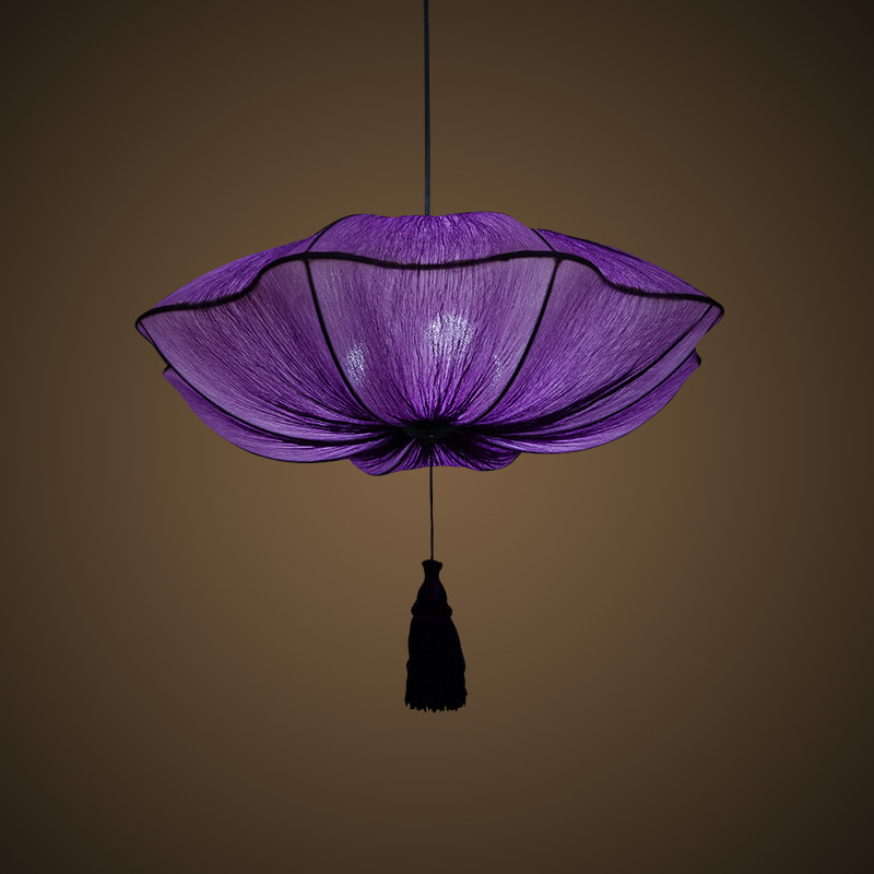 New Chinese Style Fabric Lotus Leaf Chandelier Chinese Style Restaurant Restaurant Lantern Imitation Chinese Classical Tea House Hotel Wedding