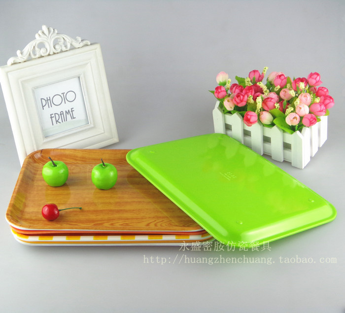 Amine cutlery rectangular plate restaurant plastic tray hotel tray cake fast food bread tray fruit tray