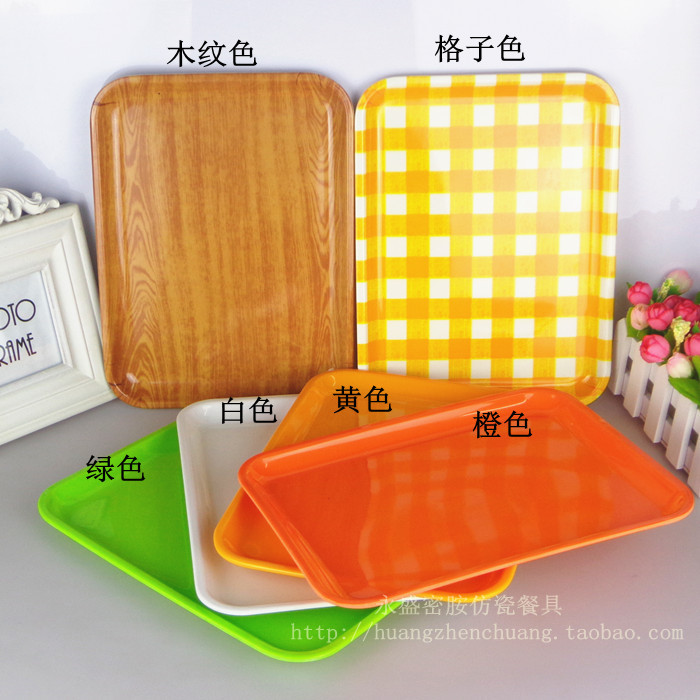 Amine cutlery rectangular plate restaurant plastic tray hotel tray cake fast food bread tray fruit tray