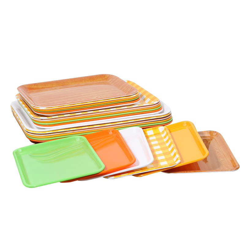 Amine cutlery rectangular plate restaurant plastic tray hotel tray cake fast food bread tray fruit tray
