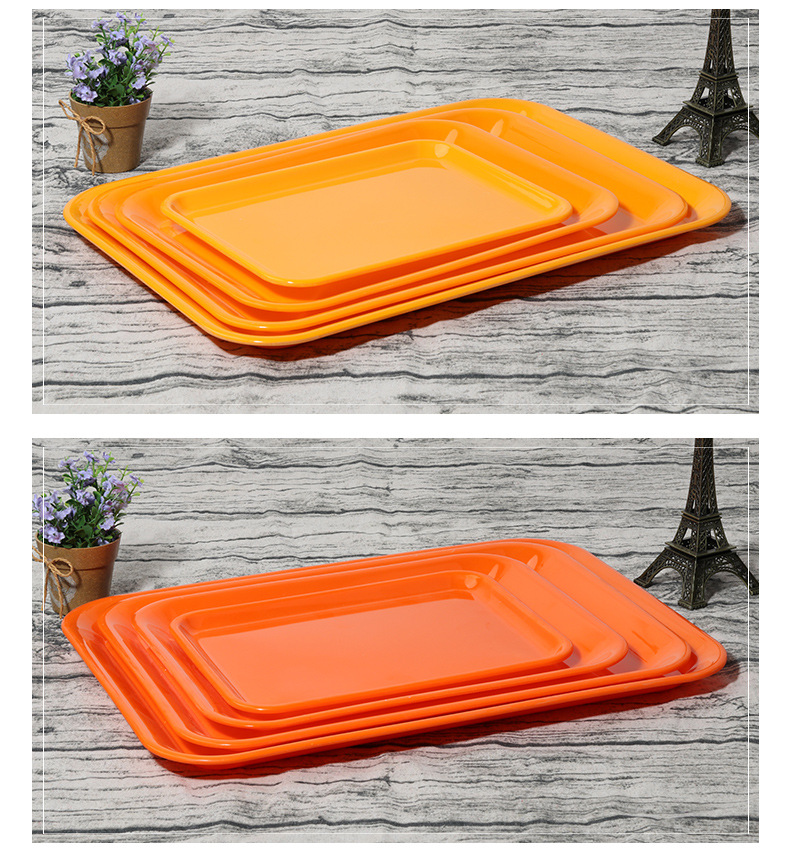 Amine cutlery rectangular plate restaurant plastic tray hotel tray cake fast food bread tray fruit tray