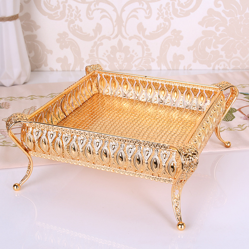 Living Room Household fruit tray Creative Modern Metal fruit Tray European multi-functional Tea Table Desktop Snack box