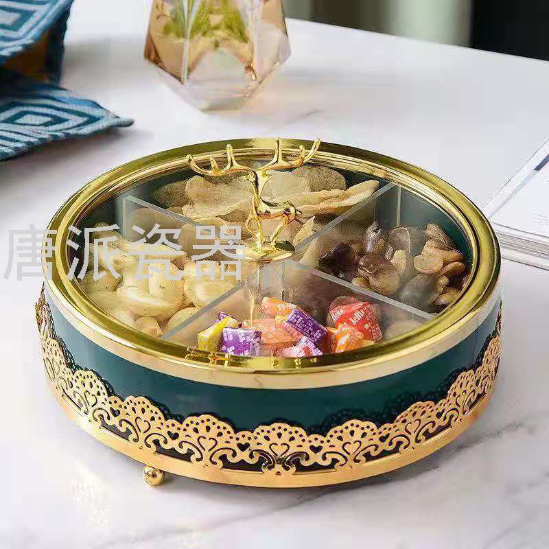 European-Style Ceramic Fruit Plate Party Dried Fruit Tray Creative Combination Multi-Layer Cake Plate Candy Plate