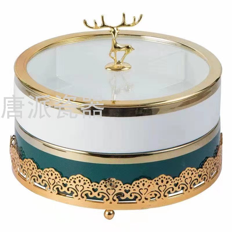 European-Style Ceramic Fruit Plate Party Dried Fruit Tray Creative Combination Multi-Layer Cake Plate Candy Plate
